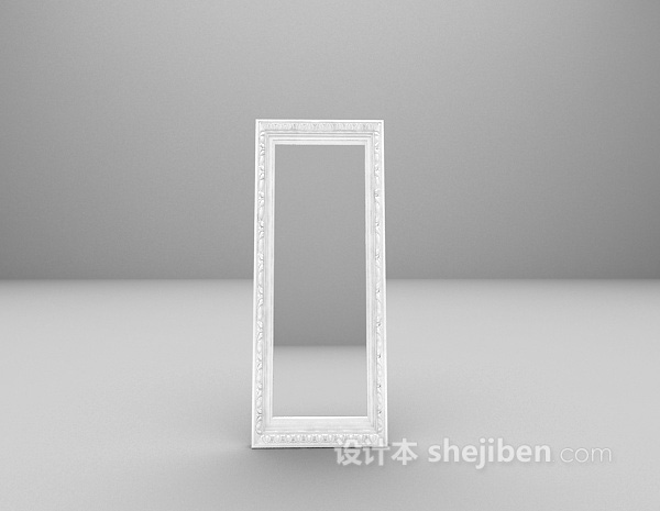 白色镜框3d模型下载