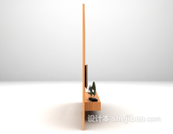 现代风格电视墙3d模型下载