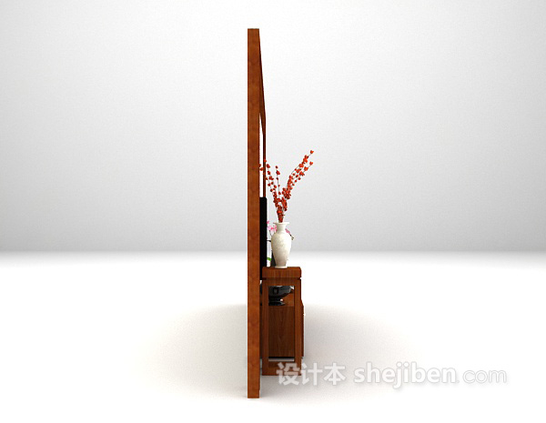 简欧风格电视墙3d模型下载