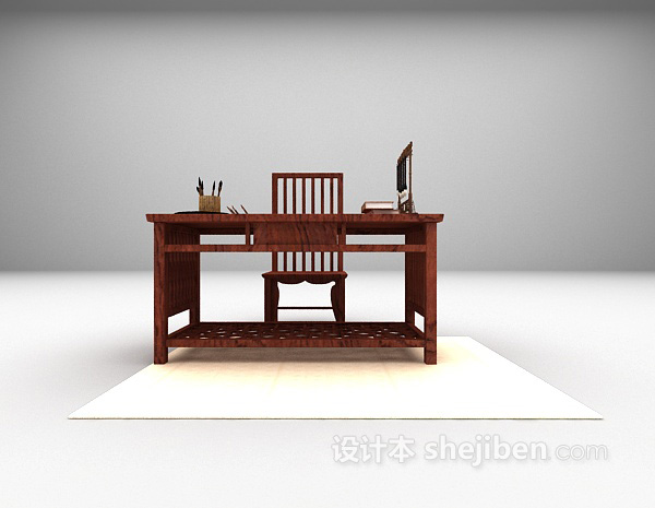 中式书桌推荐3d模型下载