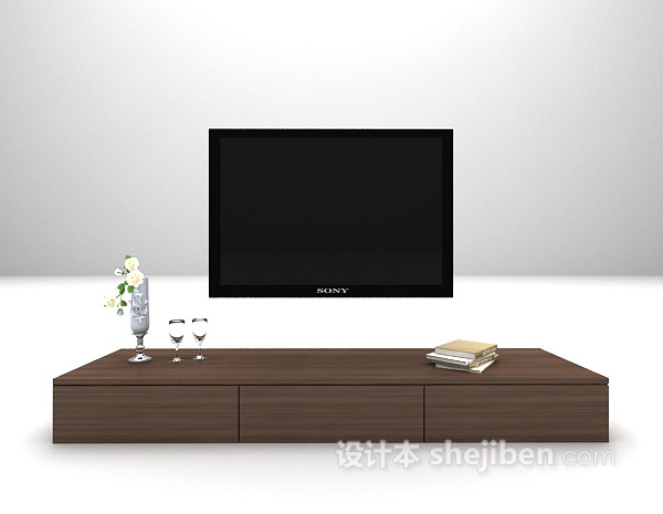 木质电视柜大全3d模型下载