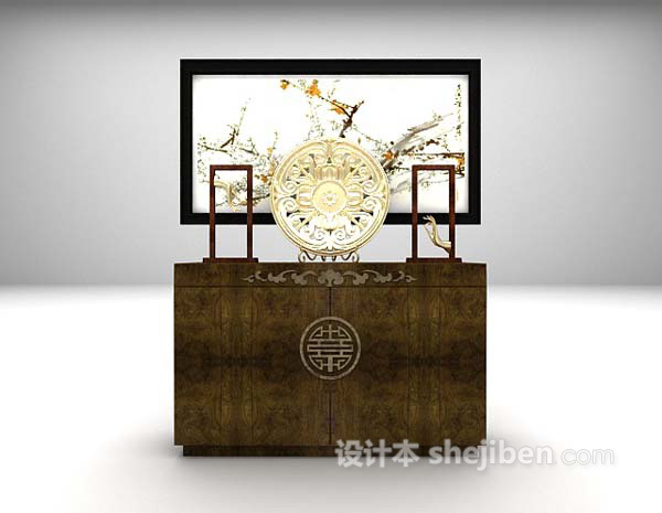 黑色玄关厅柜大全3d模型下载