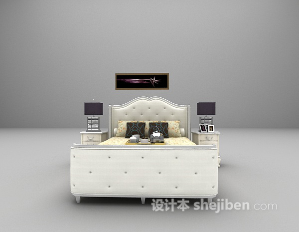 欧式床免费3d模型下载