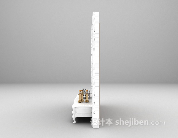 白色背景墙3d模型下载