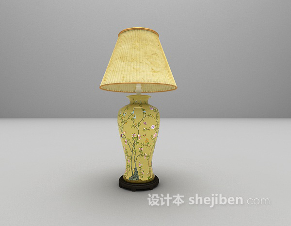 花瓶形台灯3d模型下载