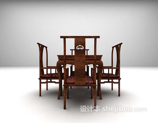 中式桌椅组合大全3d模型下载