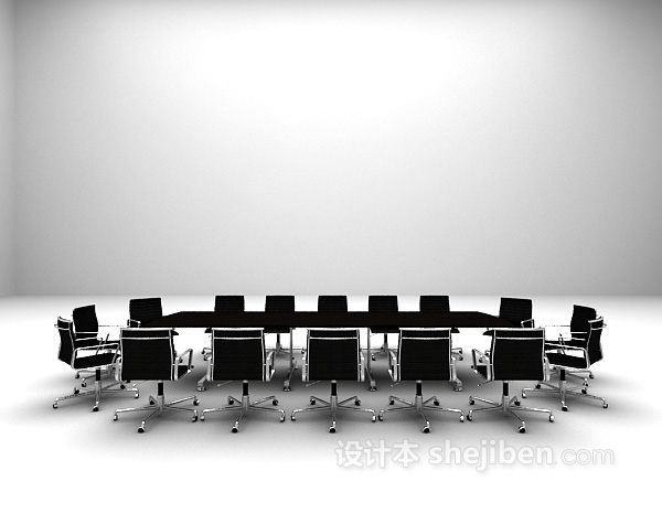 现代简约会议桌3d模型下载