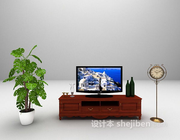 中式电视柜大全3d模型下载