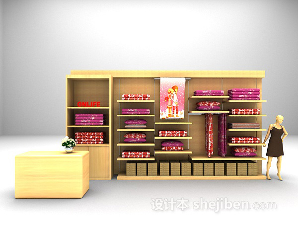 店铺展示柜3d模型下载