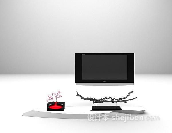东南亚风格电视柜3d模型下载