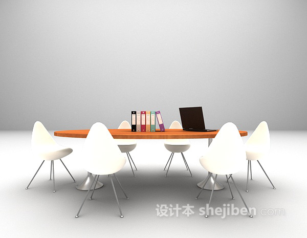 木质会议桌3d模型下载