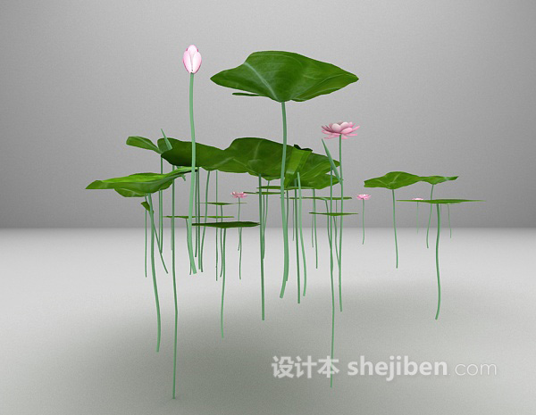 连片荷叶3d模型下载