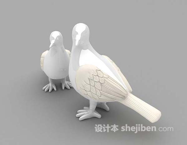 鸽子摆设品3d模型下载