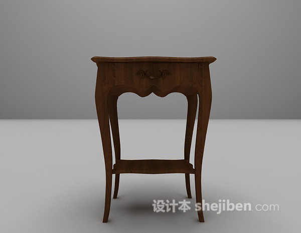 棕色玄关边几欣赏3d模型下载