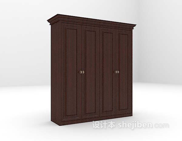 黑色衣柜3d模型下载
