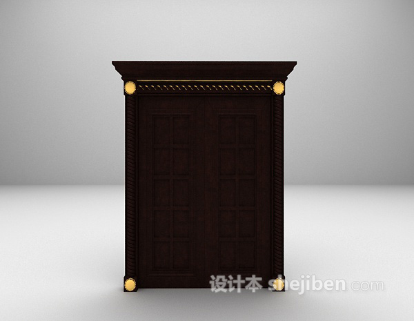 欧式黑色门3d模型下载