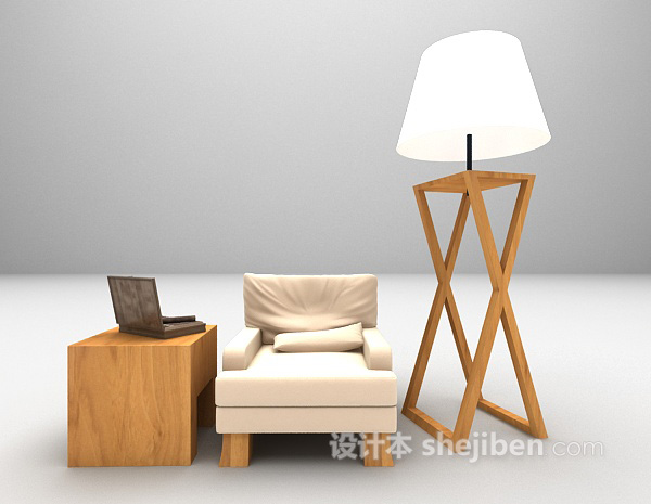 单人沙发欣赏3d模型下载