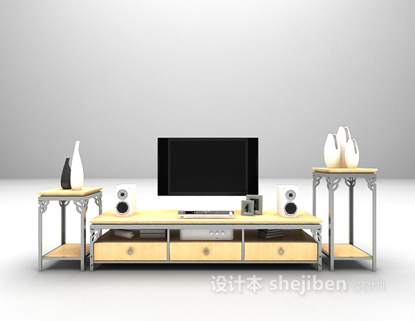 电视柜组合3d模型下载