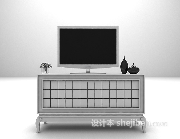 木质欧式电视柜3d模型下载