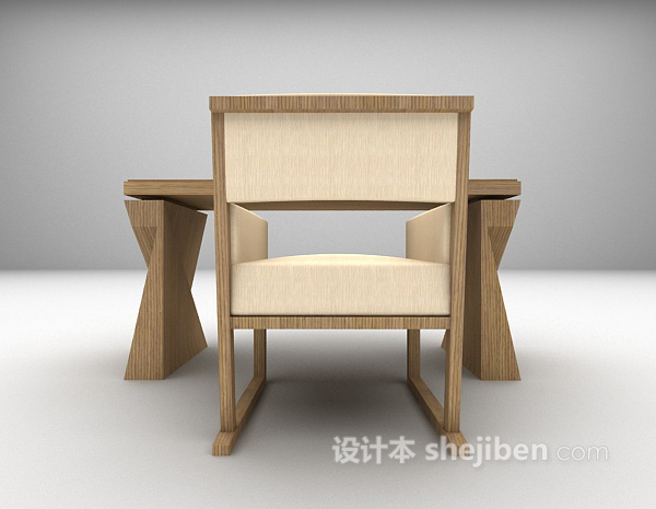现代风格桌椅组合3d模型下载