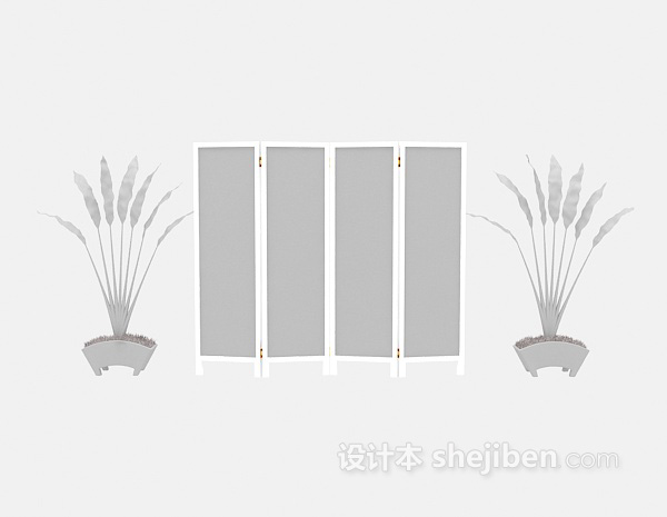 屏风隔断max3d模型下载