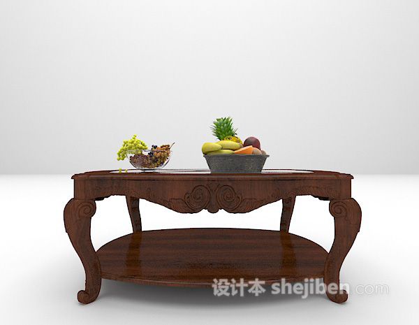 欧式茶几3d模型下载