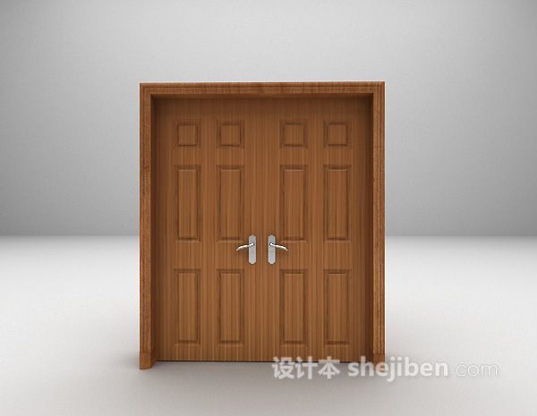灰色木质门3d模型下载