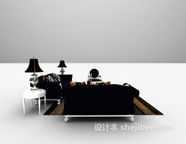 家用组合沙发3d模型下载