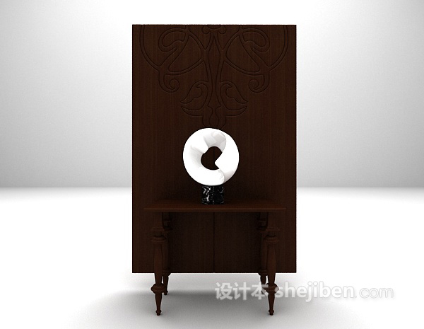 黑色背景墙3d模型下载