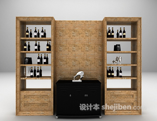 酒柜欣赏3d模型下载