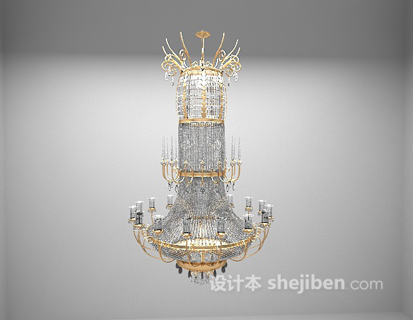 欧式豪华吊灯3d模型下载