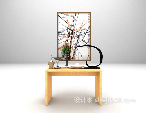灰色边几3d模型下载
