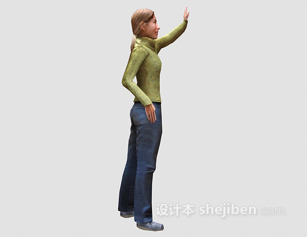 人物挥手姿势3d模型下载