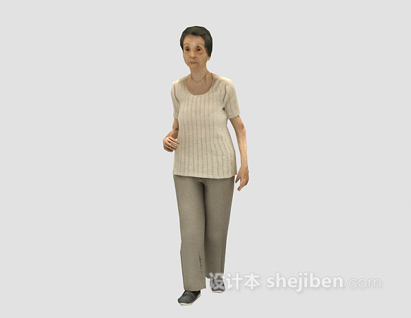 老奶奶人物3d模型下载