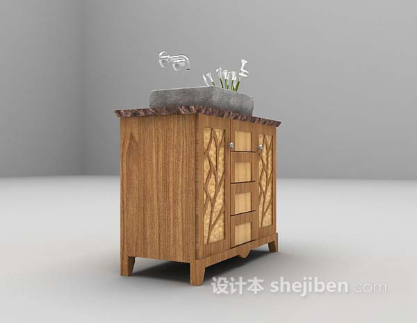 灰色洗面盆3d模型下载