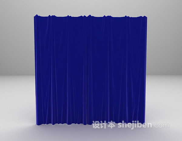 蓝色布帘3d模型下载
