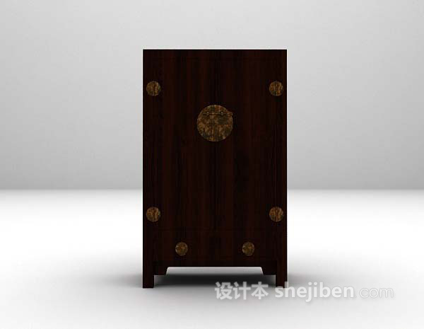 木质衣柜3d模型下载
