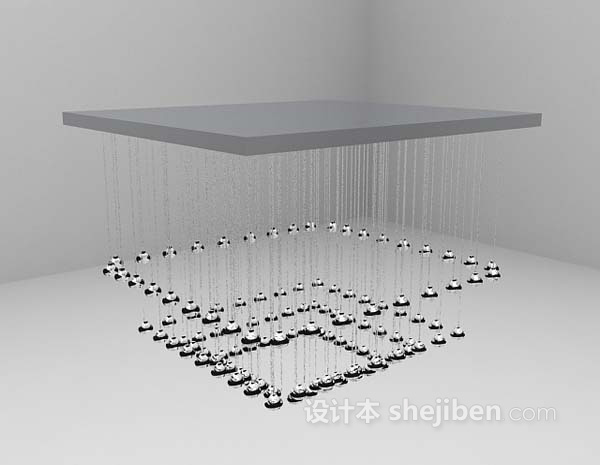 玻璃吊灯3d模型下载