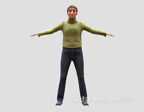 人物站姿3d模型下载