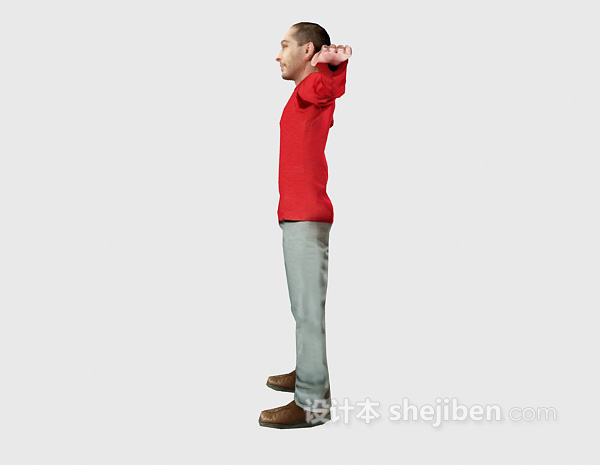 红色衣服你男人3d模型下载