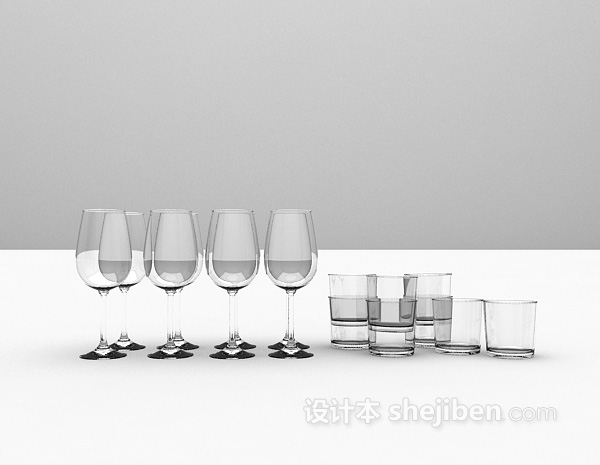 玻璃酒杯3d模型下载