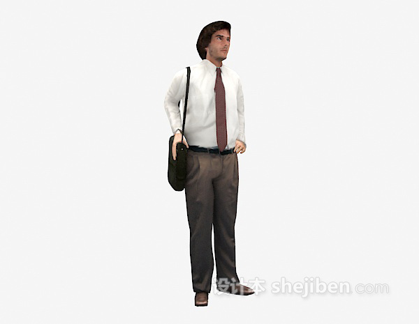 背包男人max人物3d模型下载