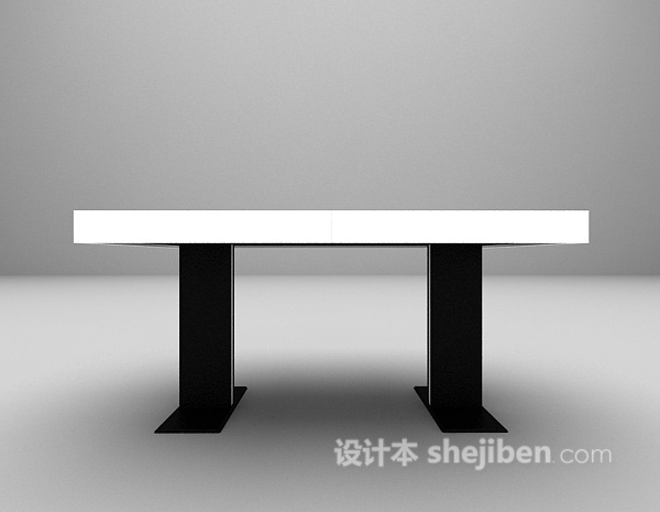 白色茶几3d模型下载