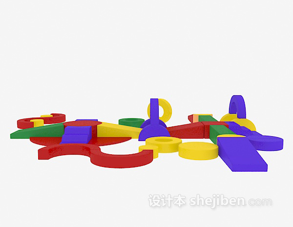 儿童玩具组合3d模型下载