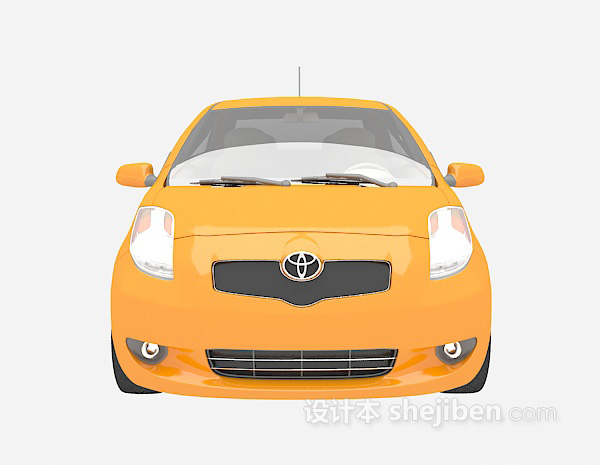 黄色汽车3d模型下载