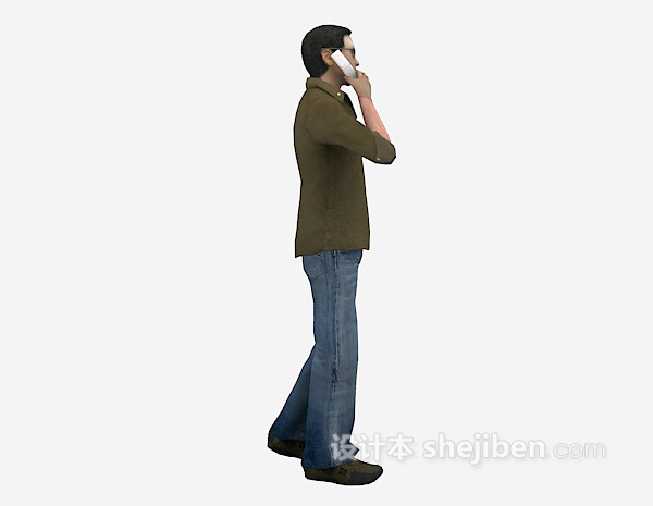 打电话男人的3d模型下载