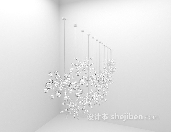 长型吊灯3d模型下载