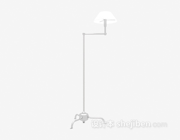 白色落地灯3d模型下载