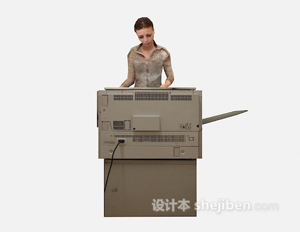 打印机女人3d模型下载