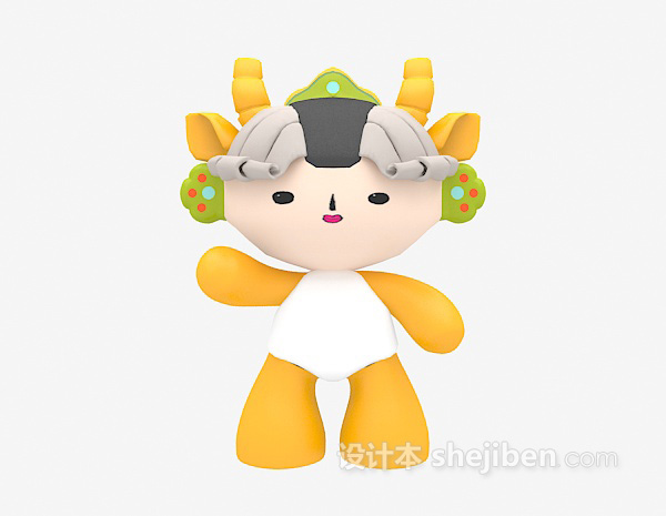 奥运福娃迎迎3d模型下载